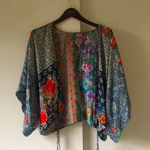 Johnny Was reversible short kimono